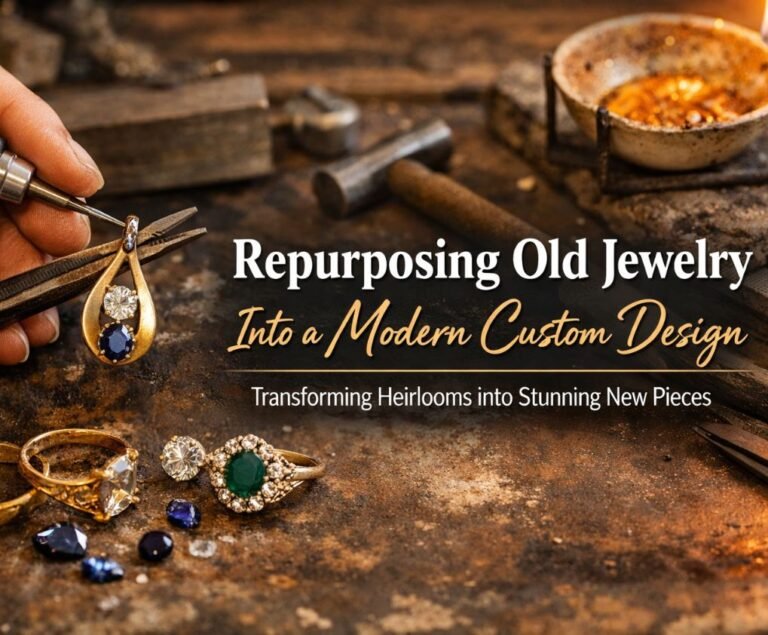 Repurposing old jewelry into a new modern design