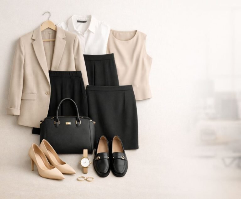 Minimalist professional work capsule wardrobe essentials for office