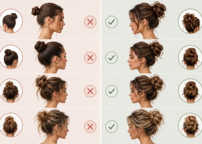 Common messy bun mistakes and fixes