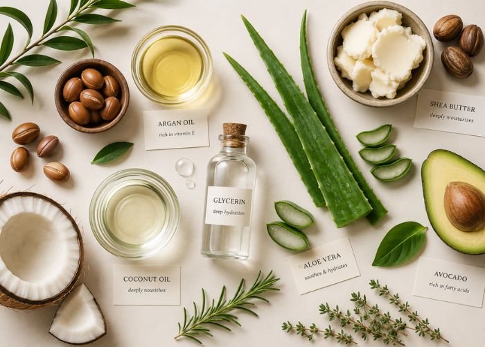 Natural ingredients that help reduce frizzy hair.
