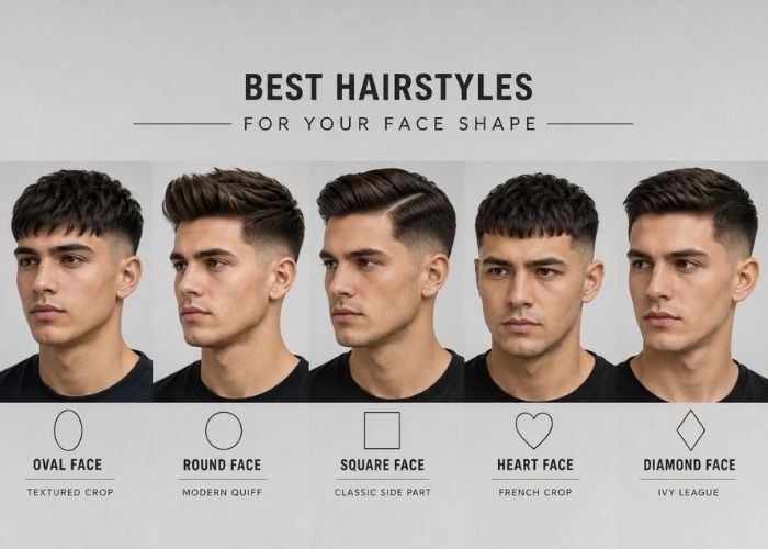 Best low taper fade hairstyles for oval, round, square, heart, and diamond face shapes with straight hair