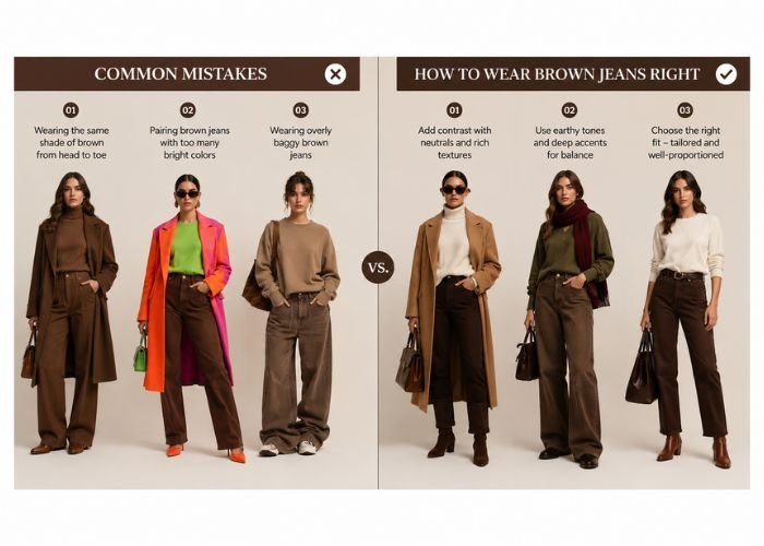Common brown jeans styling mistakes and how to avoid them