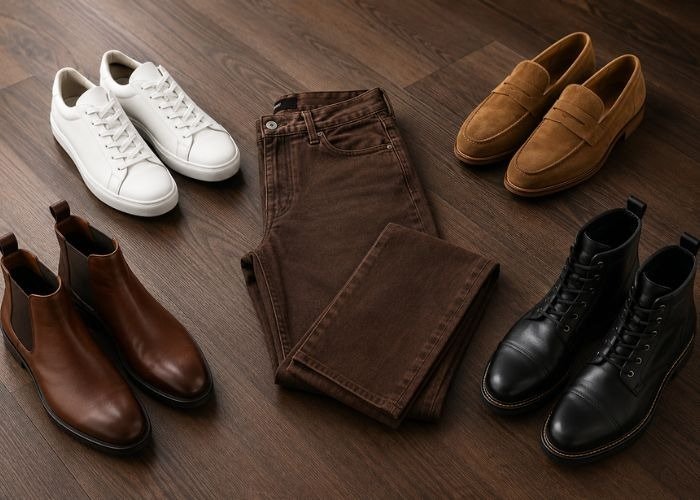 Best shoes to wear with brown jeans